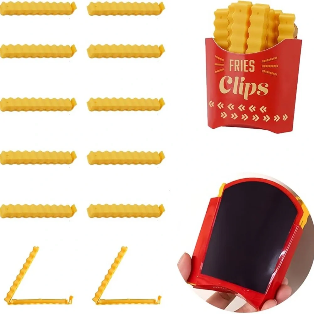 🎅🏻 SALE! French Fries Clips Set of 12 with Durable Plastic Holder Magnetic back